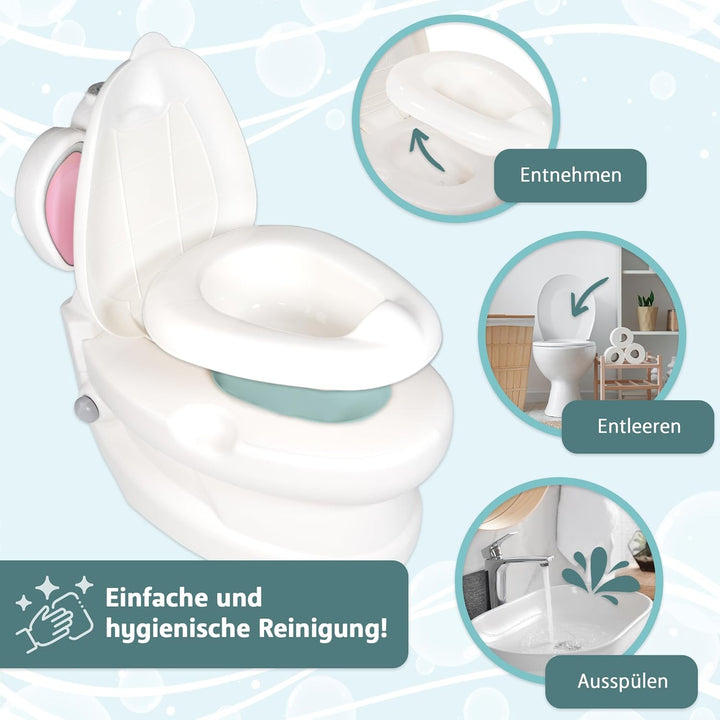Kindertöpfchen Töpfchen Kinder ab 18 Monate Kindertoilette Babytopf mit Spülgeräusch herausnehmbarer