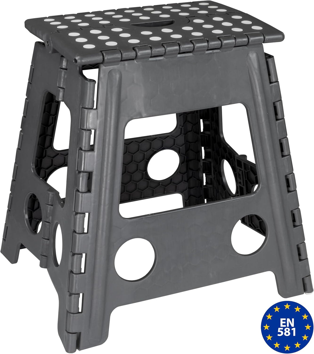 Deco4Me XL Tritthocker klappbar 40 cm hoch, belastbar bis 150 kg, 1 Stufe, rutschfest - Faltbarer Kl