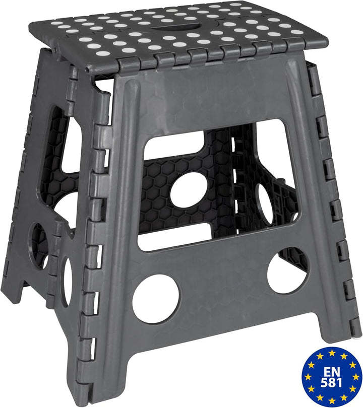 Deco4Me XL Tritthocker klappbar 40 cm hoch, belastbar bis 150 kg, 1 Stufe, rutschfest - Faltbarer Kl