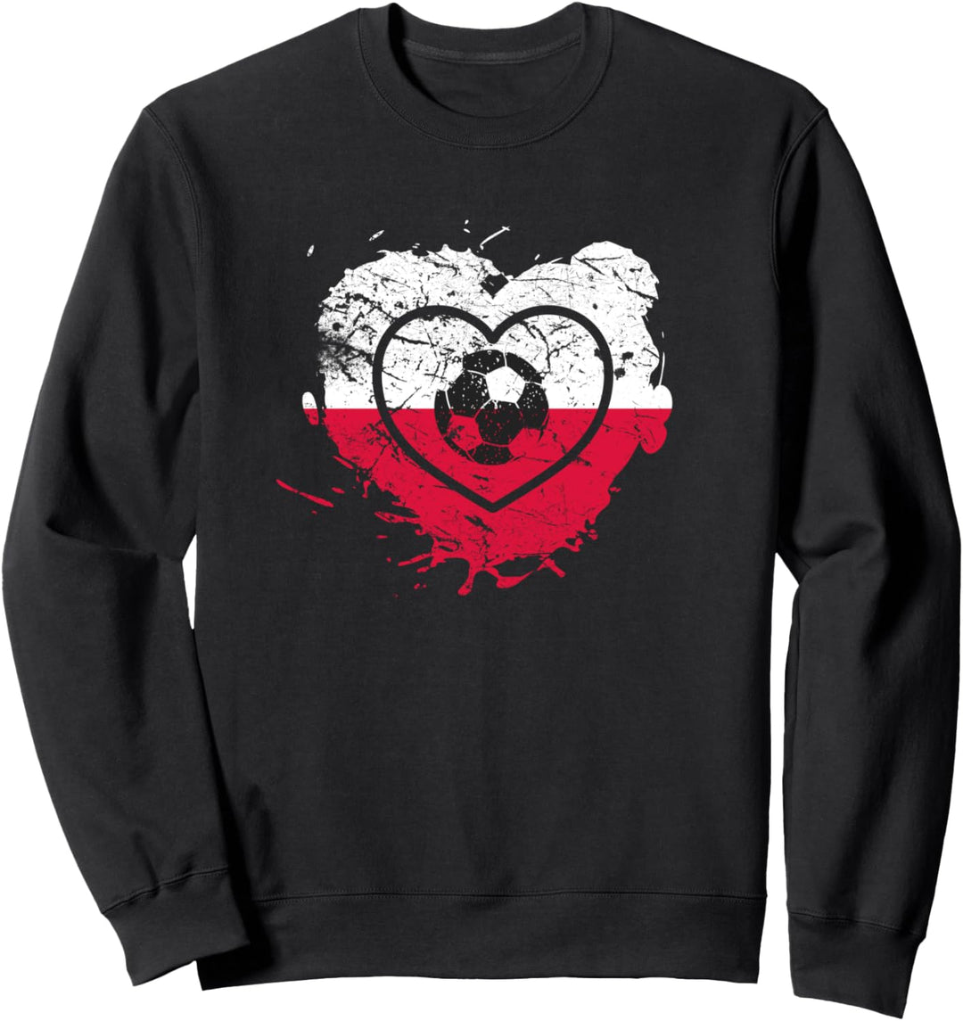 Polen Fussball Polska Ich liebe Fussball und Polen Sweatshirt