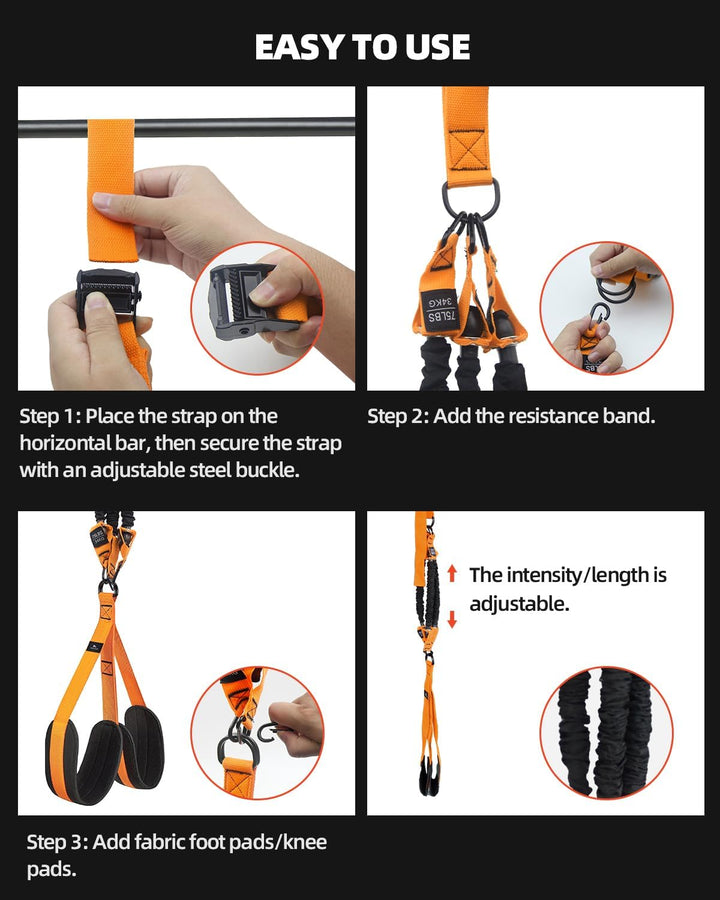 Abahub Klimmzugband Set Klimmzughilfe Widerstandsbänder Pull UP Band für Klimmzüge, Training zu Haus