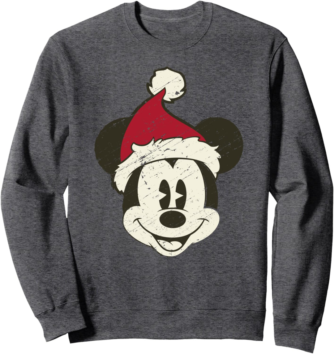 Disney Mickey Mouse Santa Face Sweatshirt