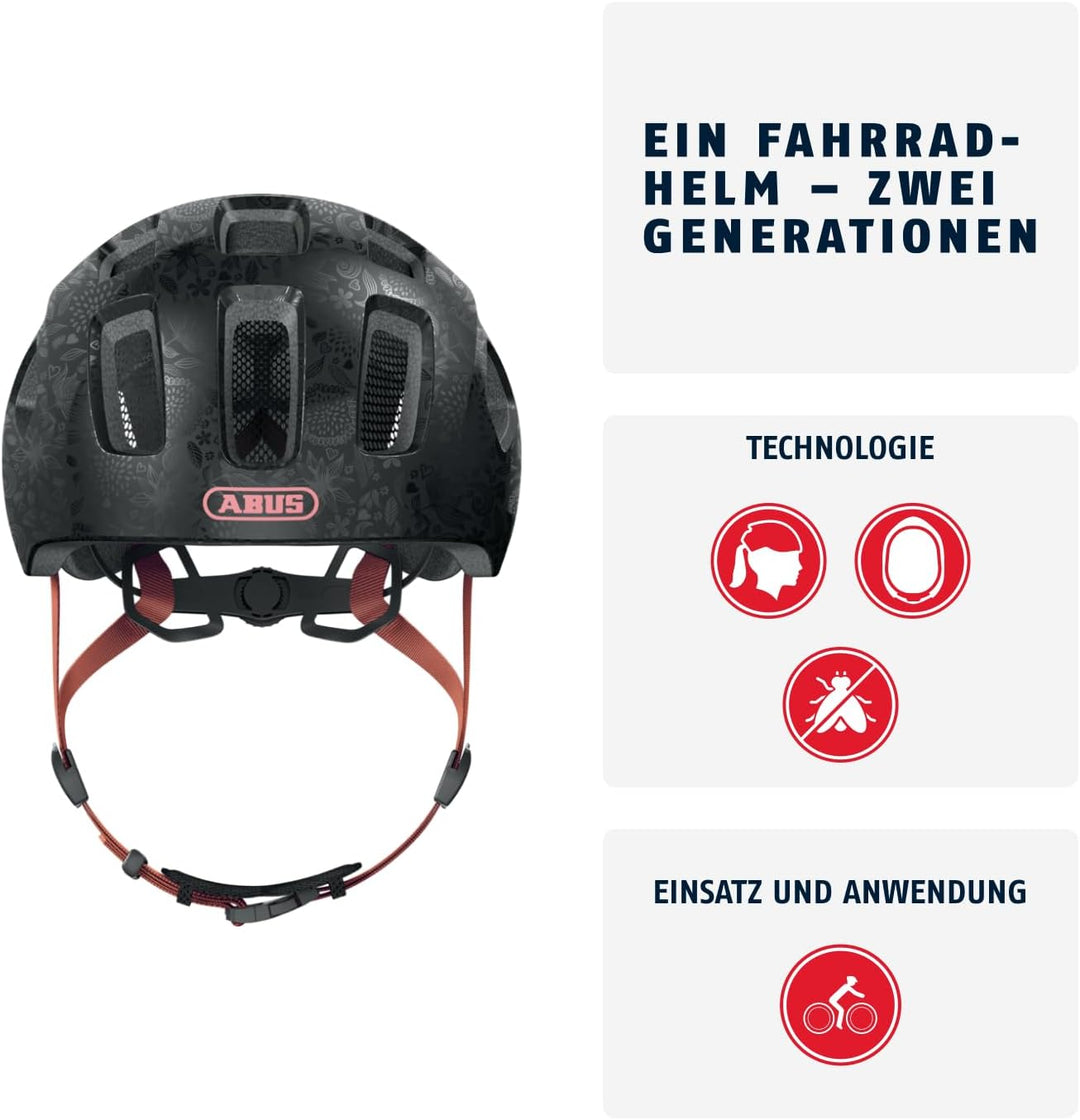 ABUS Fahrradhelm Youn-I 2.0 - mit Licht für Kinder, Jugendliche und junge Erwachsene - für Mädels un