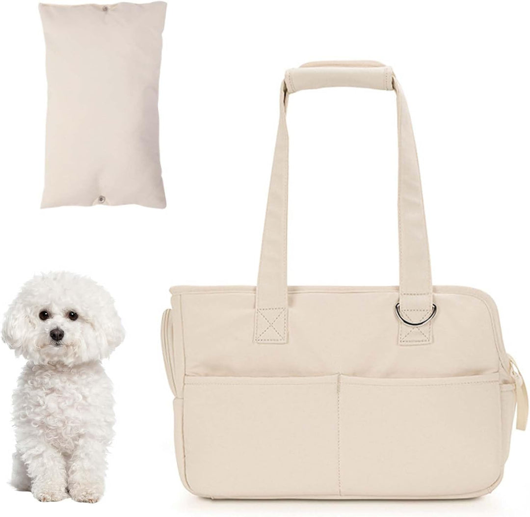 Dokeno Transporttasche für kleine Hund Katze bis 8kg, Hundetransportbox faltbar für Reise & Auto, At