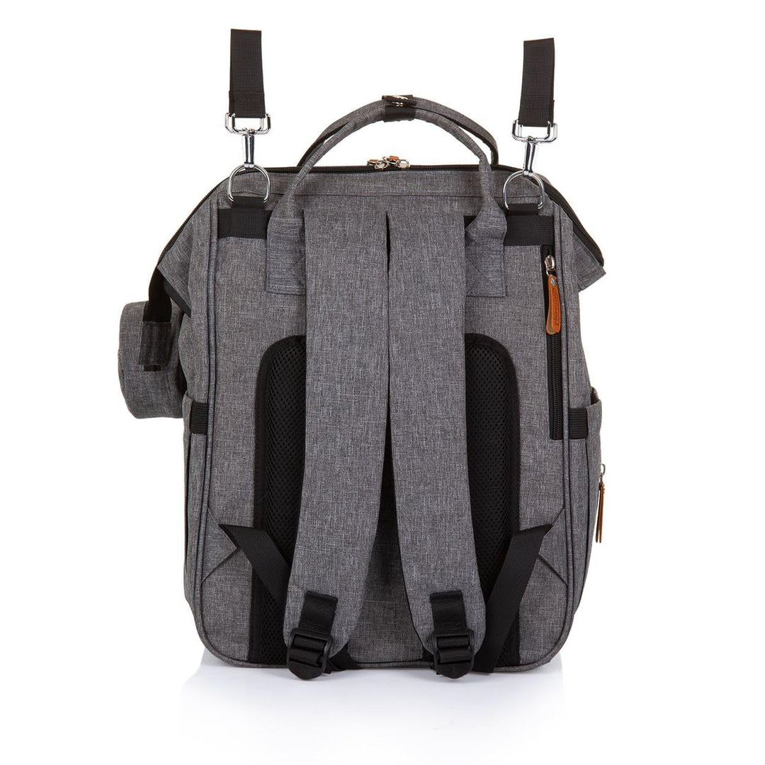 Chipolino Wickeltasche, Kinderwagen Rucksack Reissverschluss Schnullertasche, Farbe:grau, Grau