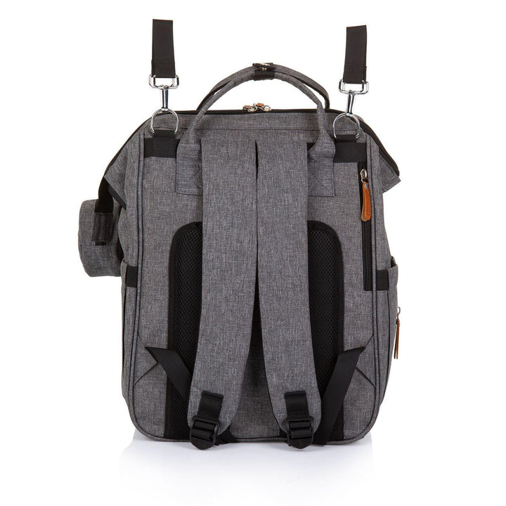 Chipolino Wickeltasche, Kinderwagen Rucksack Reissverschluss Schnullertasche, Farbe:grau, Grau