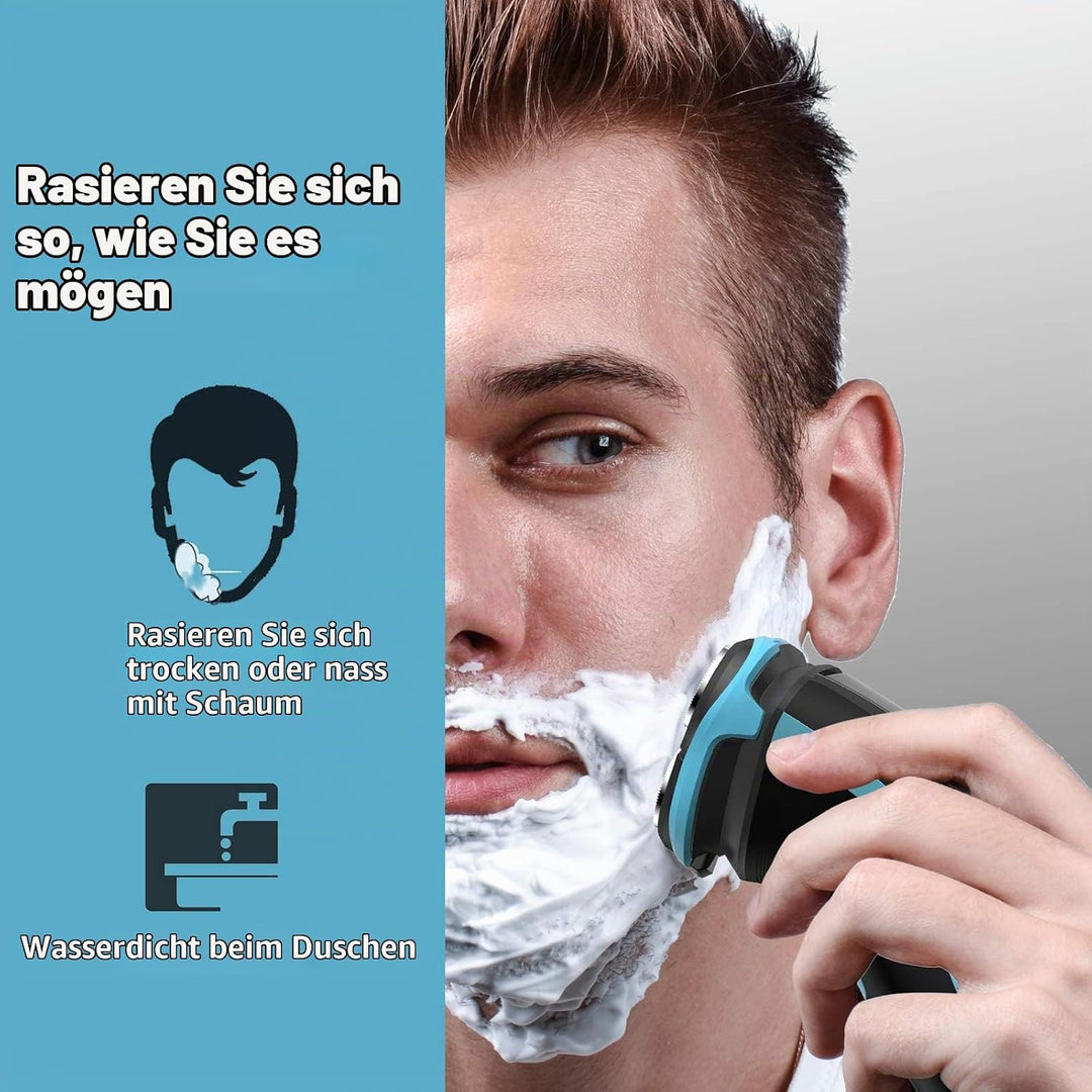 MAX-T Rasierer Herren Elektrisch, Elektrische rasierer mit Reiseetui, Herren Elektrorasierer Nass un