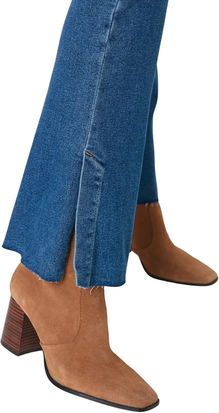 TRENDYOL Damen Herren Hoher Bund Flared Jeans 38 Navy Blue, 38 Navy Blue