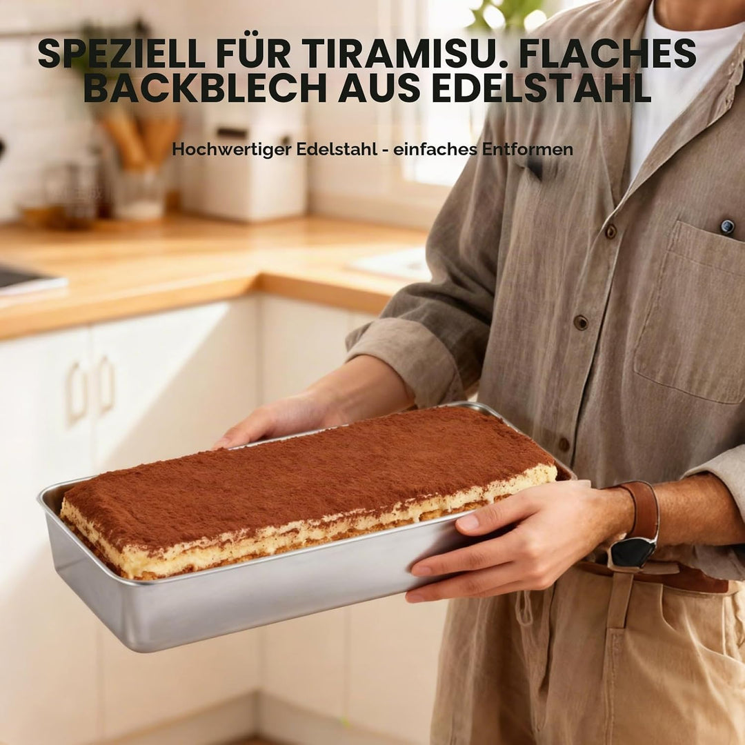 Grosse Edelstahl Brotbackform 2er-Set: Edelstahl Rechteckig Toastbrot Backform für Brot/Kuchen/Toast