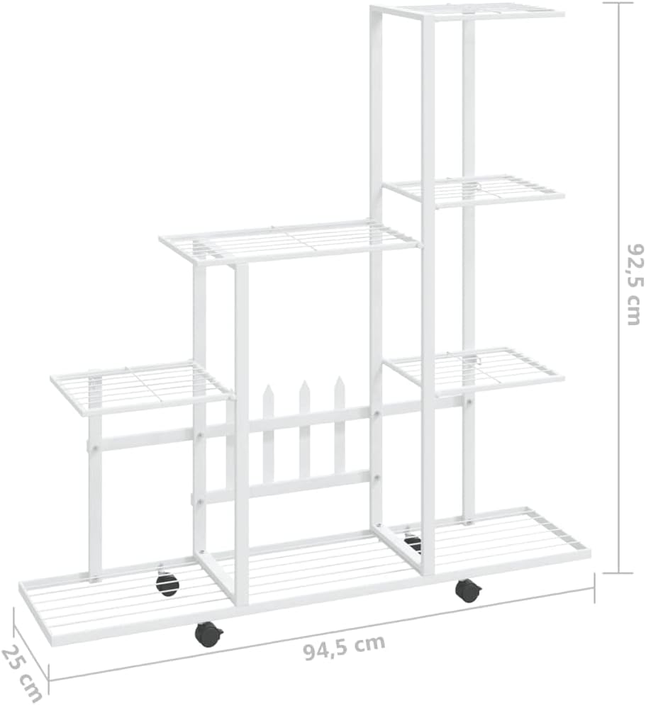 vidaXL Blumenständer auf Rollen Blumentreppe Pflanzenständer Blumenregal Pflanzentreppe Pflanzregal