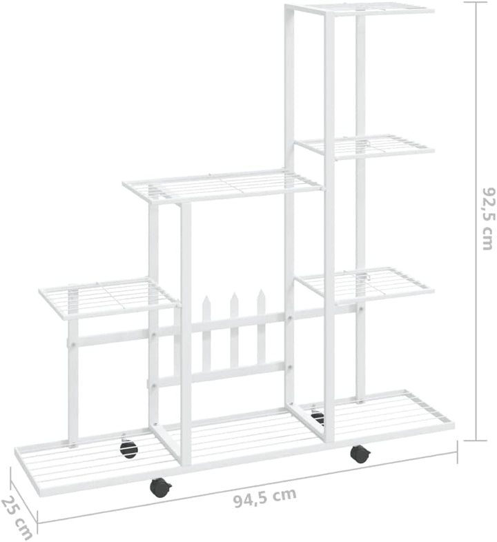 vidaXL Blumenständer auf Rollen Blumentreppe Pflanzenständer Blumenregal Pflanzentreppe Pflanzregal