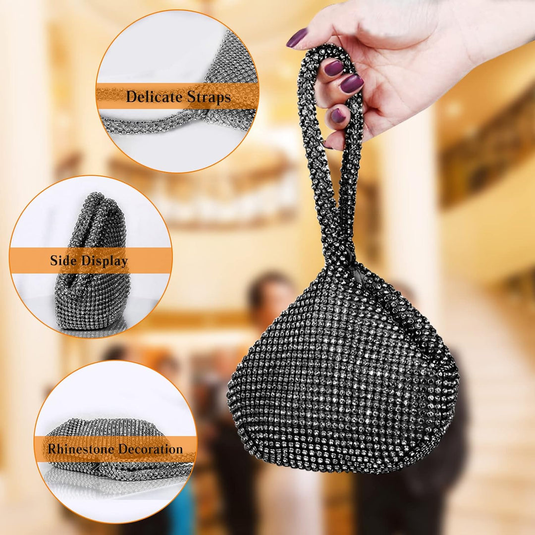 CORIOS Dreieckige Abendtasche Damen Unterarmtasche Shiny Strass Handtasche Diamant Clutch Bag Klein