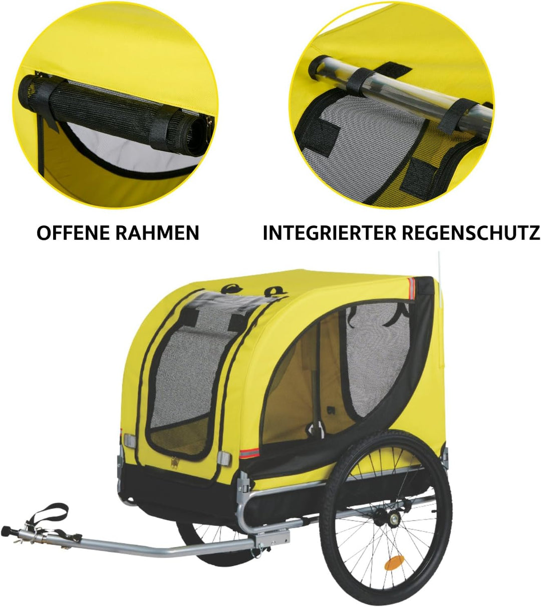 Dunlop Hundewagen - Hundebuggy max. 40KG - Hundeanhänger Zusammenklappbar - Hunde Fahrradanhänger mi