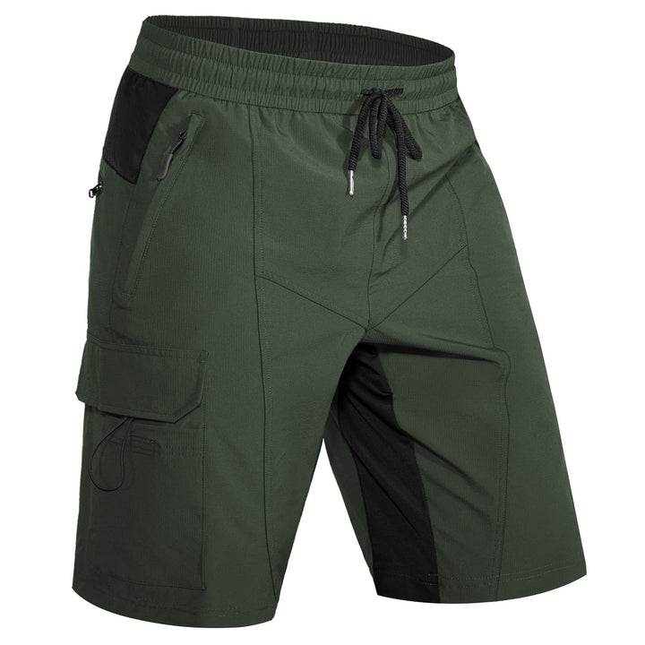 Hiauspor Wanderhose Herren Kurz MTB Hose Leichte Schnelltrocknend Cargo Bermuda Chino mit 5 Taschen