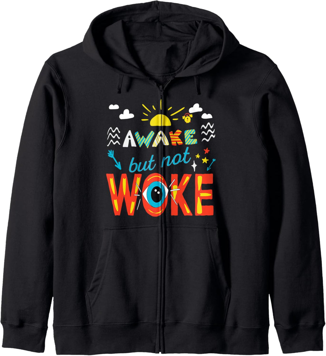 T-Shirt mit Aufschrift "Awake Not Woke" Kapuzenjacke