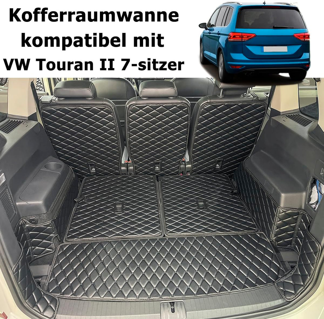 Kofferraumwanne kompatibel mit VW Touran II 2015-2025 7-sitzer, 7-sitzer