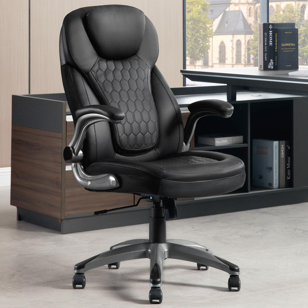 WOLTU Bürostuhl 200kg Belastbarkeit, Schreibtischstuhl ergonomisch, Chefsessel mit Kopfstütze Armleh
