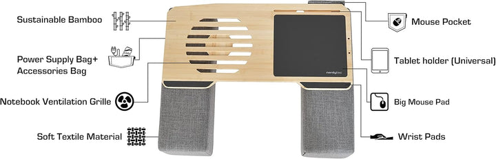 Couchmaster® CYWORX (Ergonomisches Lapdesk für Notebooks oder Wireless Peripherie, inkl. Kissen, gee