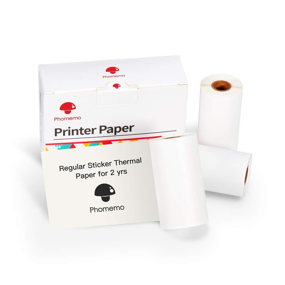 Phomemo Printable Sticker Paper White Direktthermopapier selbstklebend 53 x 30 mm für Phomemo M02/M0