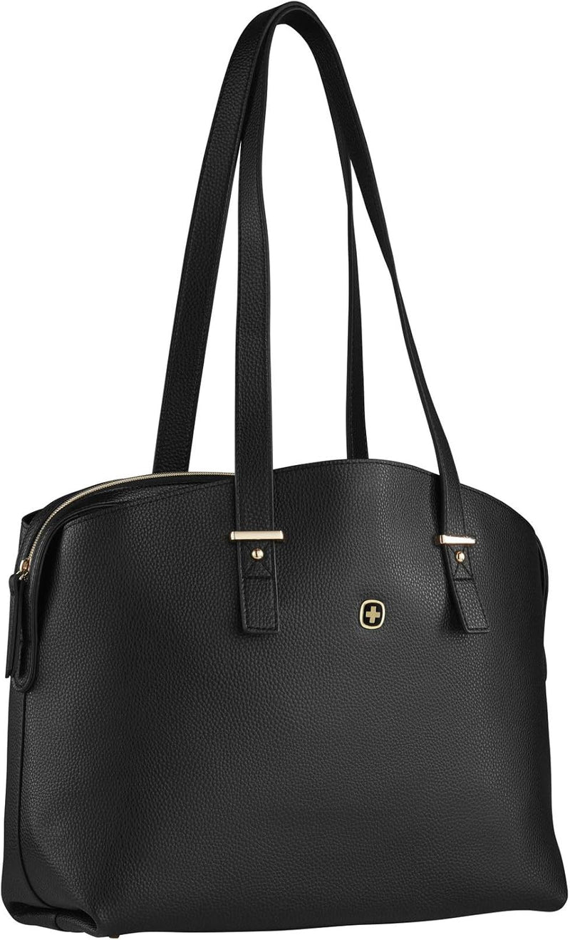 Wenger 606494 ROSAELLI 14" Laptop Tote, Zippered Padded Compartment with Metal Stud Feet in Black (1