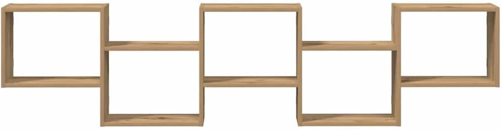 vidaXL Würfelregal 5 Fächer Artisan-Eiche Holzwerkstoff, Regal, Wandregal, Würfelregal Wandmontage,