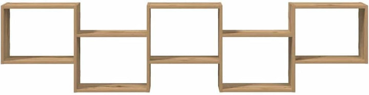 vidaXL Würfelregal 5 Fächer Artisan-Eiche Holzwerkstoff, Regal, Wandregal, Würfelregal Wandmontage,
