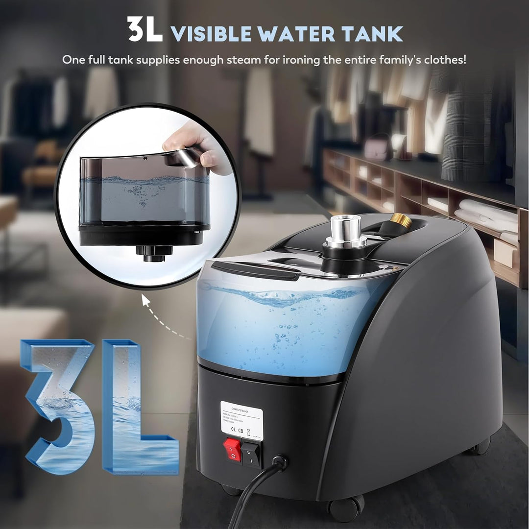 CGOLDENWALL 2000W Vertikales Dampfglätter, 3.2L Abnehmbarer Wassertank, 45s Schnelles Aufheizen, Dua