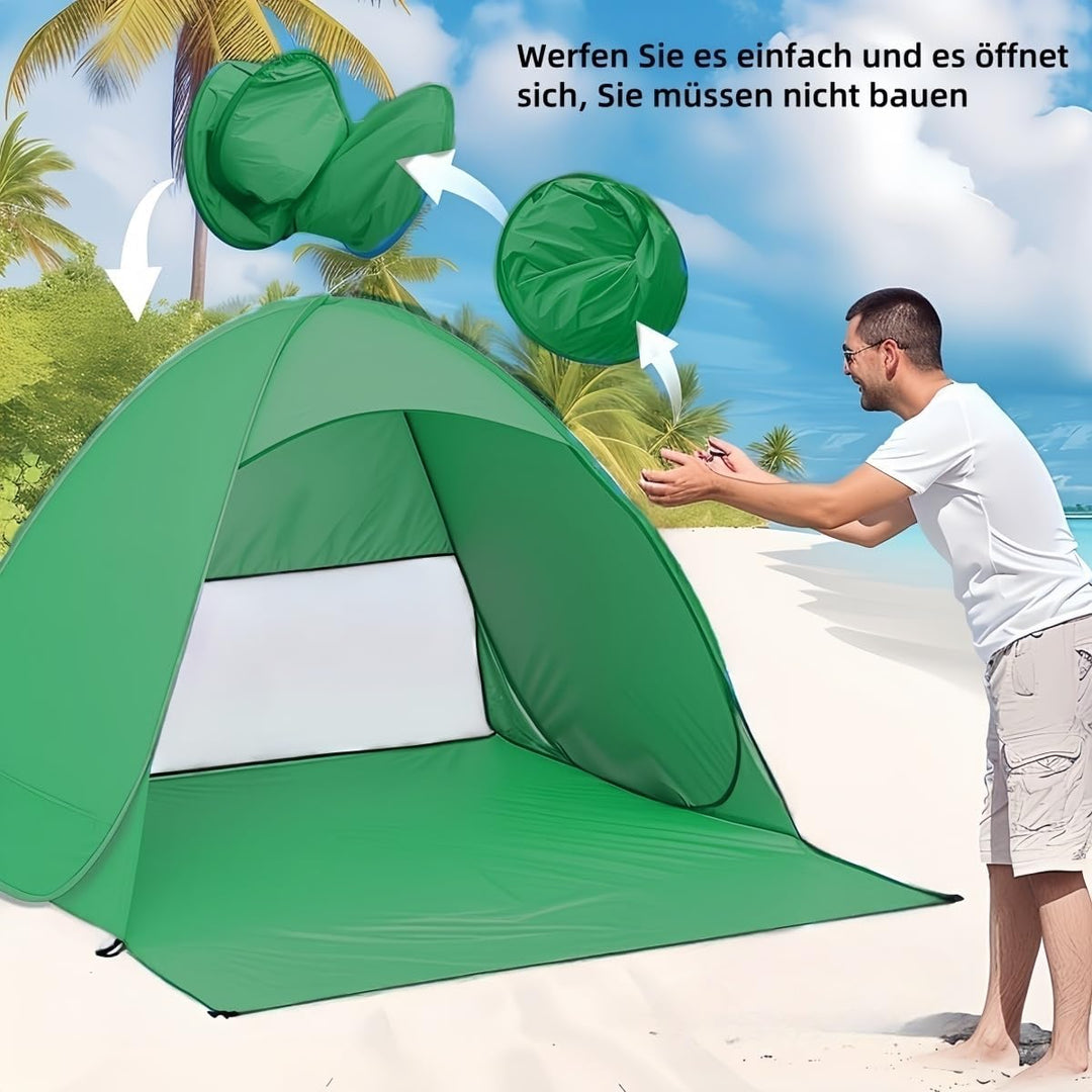 XXL Strandmuschel Pop Up uv Schutz 50 +, Strandzelt Sonnenschutz 3-5 Personen, Grösser Strandmuschel