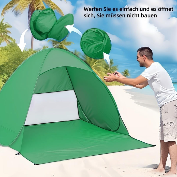 XXL Strandmuschel Pop Up uv Schutz 50 +, Strandzelt Sonnenschutz 3-5 Personen, Grösser Strandmuschel