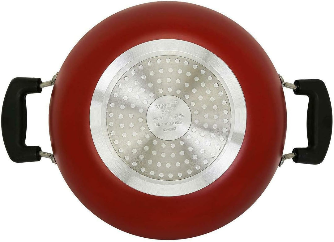 Vinod Zest Inducto Kadai mit Deckel, antihaftbeschichtet, induktionsfreundlich, Grösse: 28 cm Size: