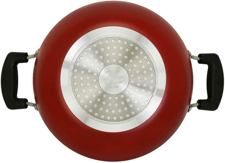 Vinod Zest Inducto Kadai mit Deckel, antihaftbeschichtet, induktionsfreundlich, Grösse: 28 cm Size: