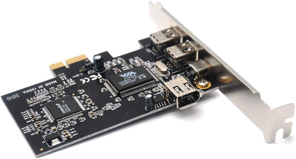 Padarsey PCIe 3 Ports 1394A Firewire Erweiterungskarte, PCI Express (1x) auf externe IEEE 1394 Adapt