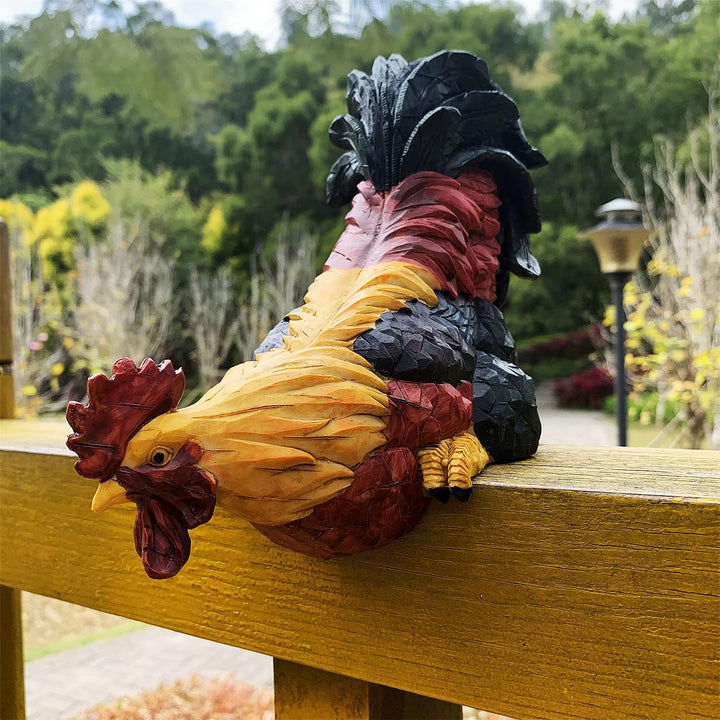 Handsider Gartenstatuen Huhn, Kunst Hahn Gartenfiguren Dekoration, Simuliert Tier für Zaun Zimmer Te