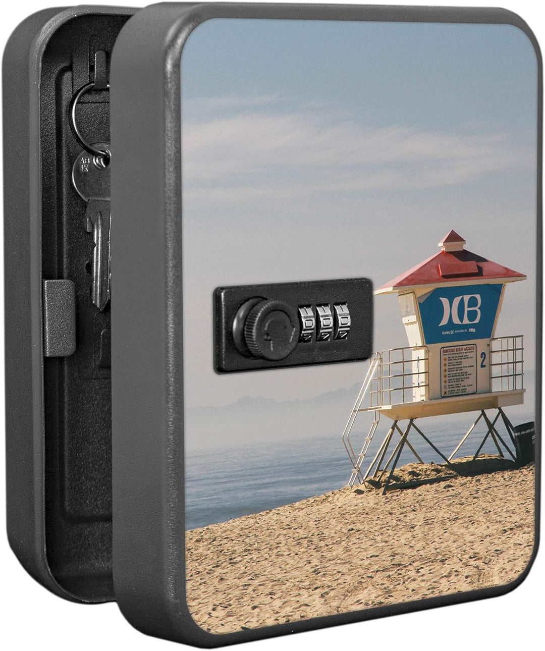 banjado® Burg-Wächter® abschliessbarer Schlüsselkasten mit Motiv Beach Section für 20 Schlüssel - Sc