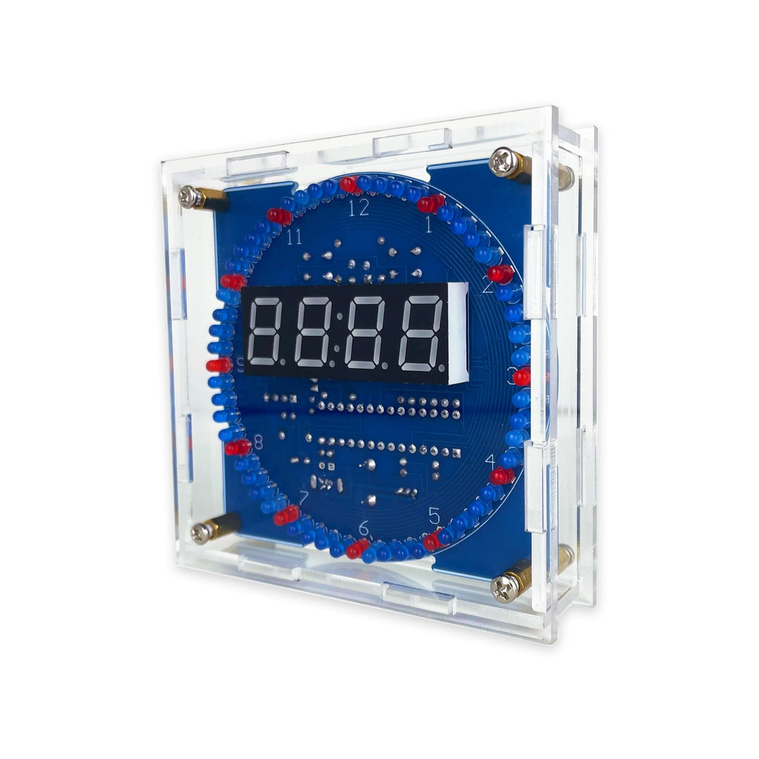 EIELE Vier Digitale Röhren elektronische Uhr rotierendes Fliesslicht Temperaturkontrolle Lichtkontro