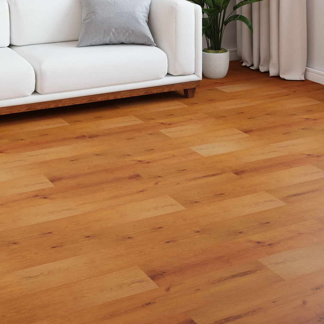 Laminatboden Sandy Beige 15 Stück Holzwerkstoff, 101 x 20 x 0,8 cm, Klick-Laminat ohne Fase für Wohn