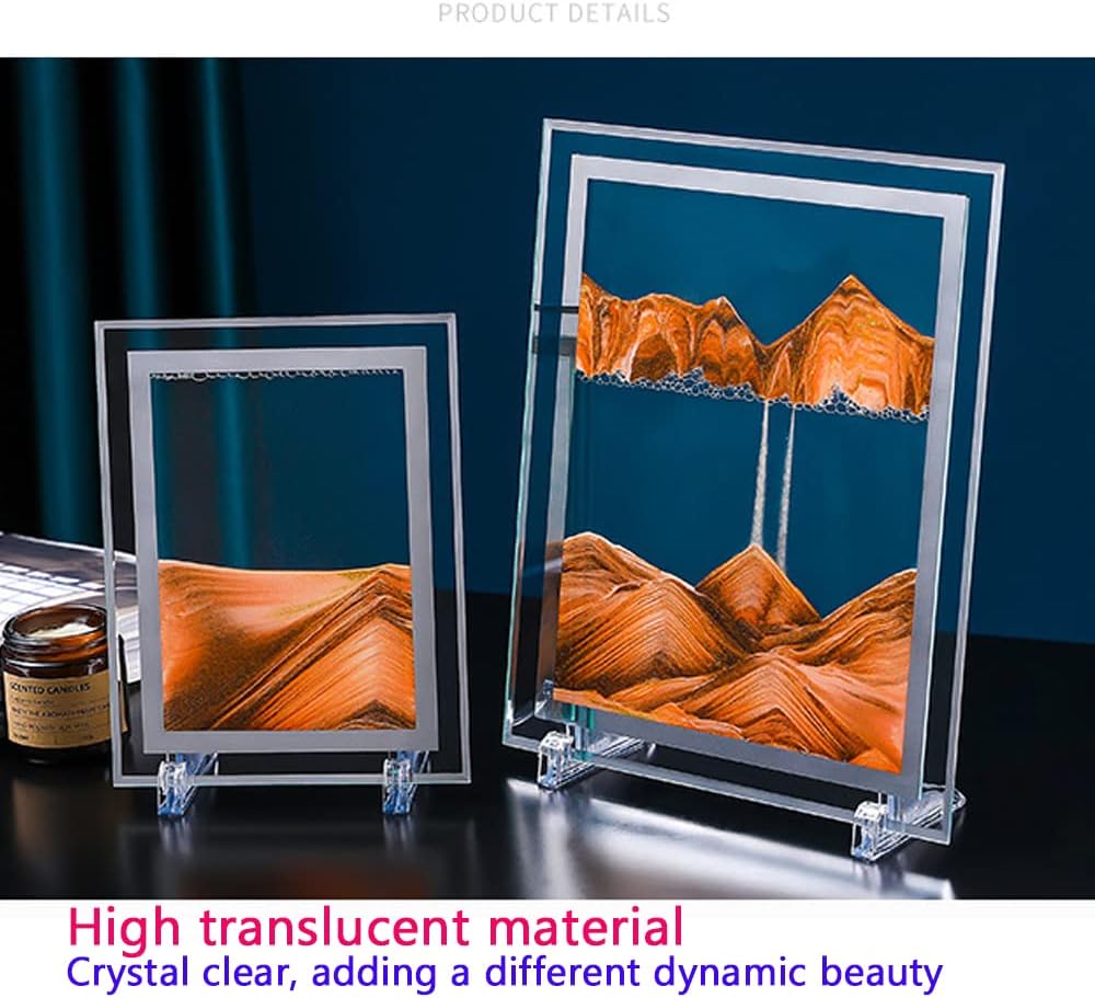 Bewegliches Sandkunstbild, dynamisches Sandbild, goldene Desktop-Sandkunst für Heimdekoration und Bü