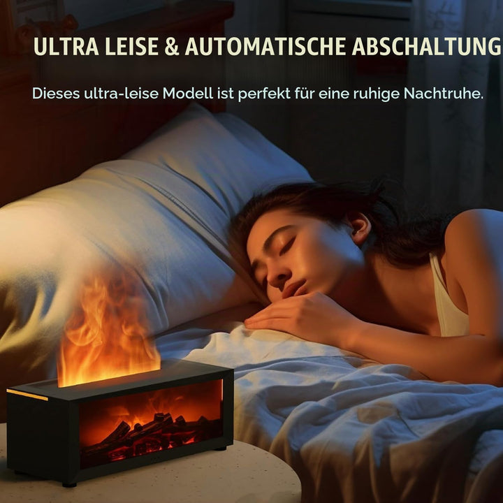 Luftbefeuchter Kamin丨Flammen Aroma Diffuser, 150ml Ätherische Öle Diffuser mit Fernbedienung &amp; 7 Far