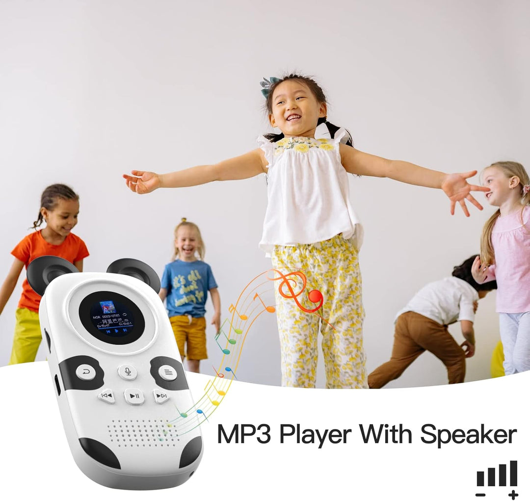 RUIZU MP3-Player mit Lautsprecher für Kinder Cute Panda 1,5-Zoll-TFT-Bildschirm 16 GB Unterstützung