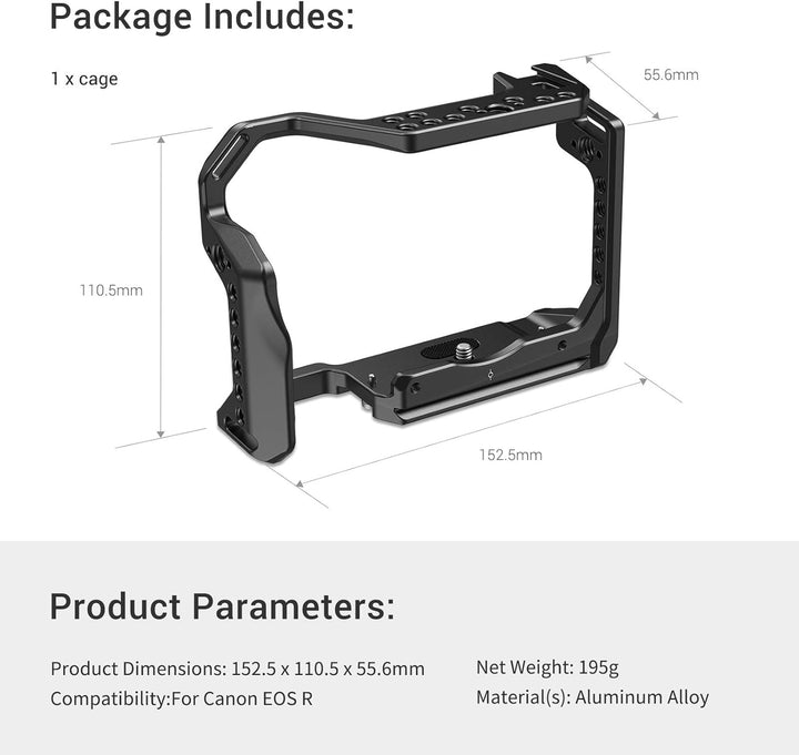 SMALLRIG Cage Käfig mit integriertem Cold Shoe und Platte für Arca Standard für Canon R - CCC2803