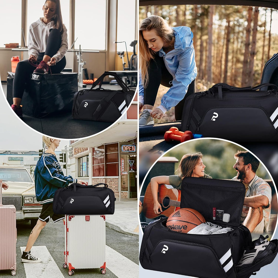 Sporttasche für Damen und Herren, 58L Reisetasche Gross Sporttasche mit schuhfach und Nassfach, Trai