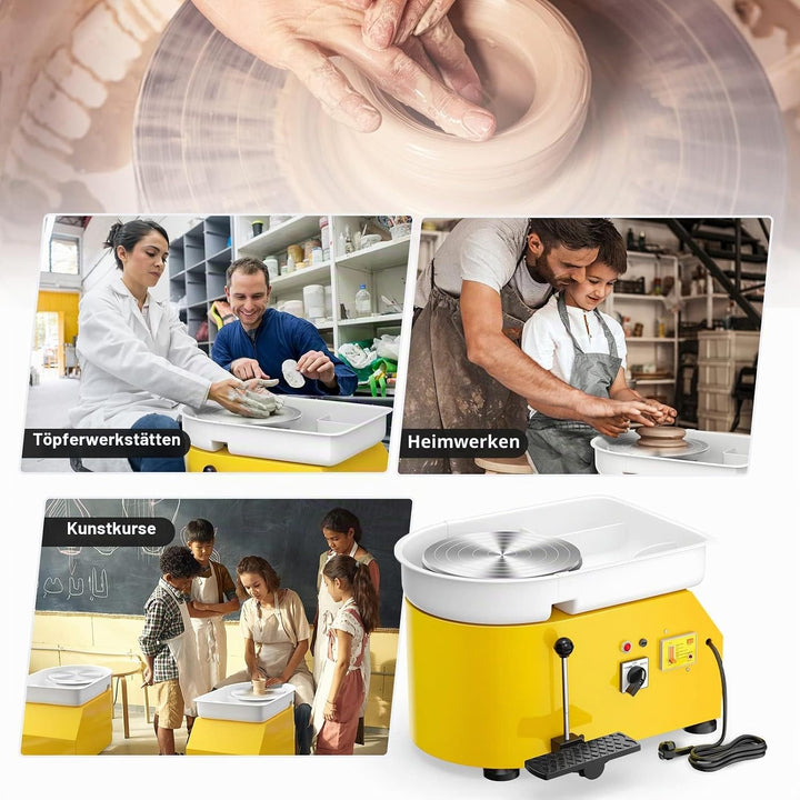VAYOTOY Elektrische Töpferscheibe Maschine 25CM 350W Keramik Clay Maschine Professionelle Töpfersche