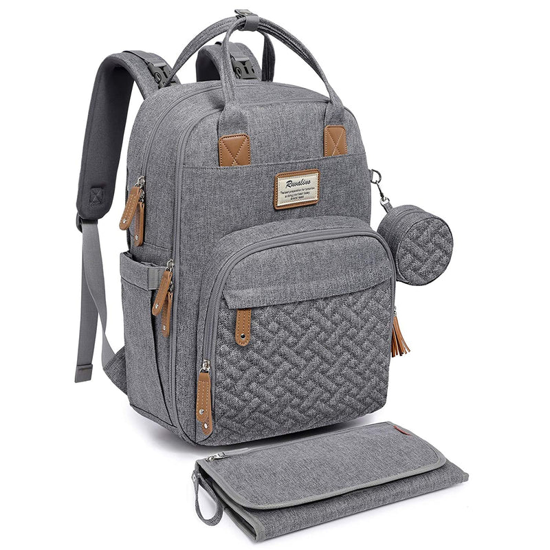 RUVALINO Baby Wickelrucksack Wickeltasche Rucksack mit tragbarer Wickelauflage, Schnullerhalter und