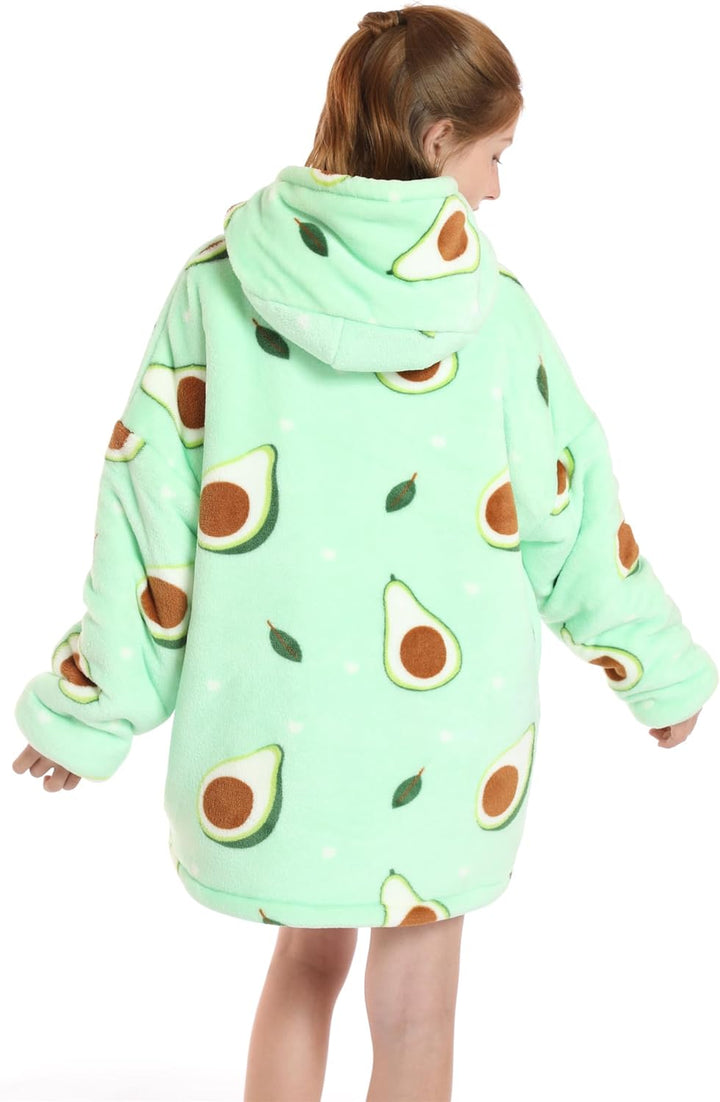 Shamdon Home Collection Kinder Übergrosse Hoodie Decke, Kapuzenpullover Sweatshirt mit Ärmel und Tas
