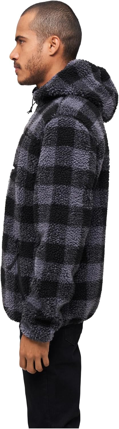 Brandit Teddyfleece Worker Pullover, S Black/Grey
