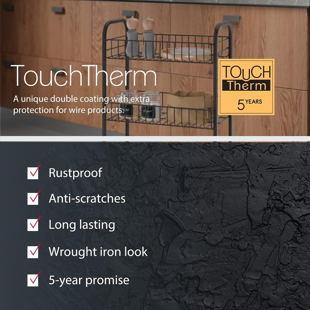 Ascona Lava Allzweckwagen 4 Etg. 41x26x86cm TouchTherm Schwarz, Schwarz