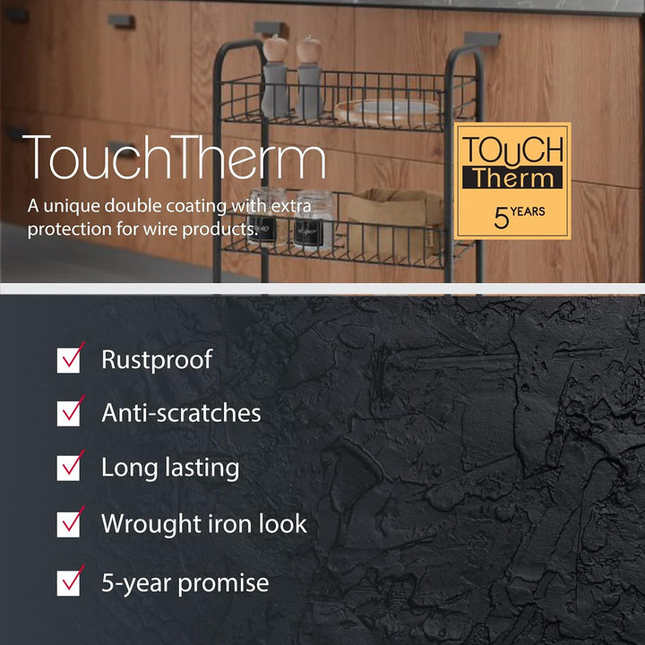 Ascona Lava Allzweckwagen 4 Etg. 41x26x86cm TouchTherm Schwarz, Schwarz