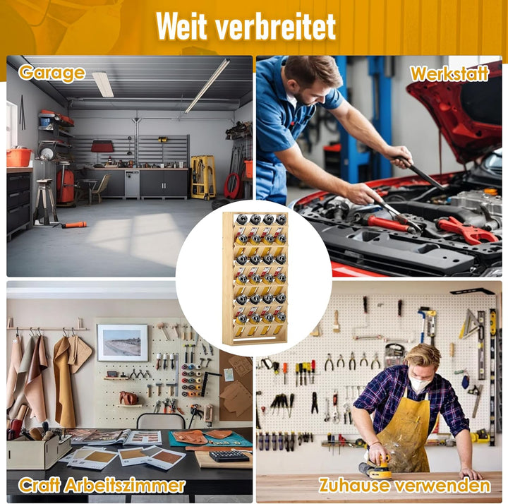 Sprühdosenhalter zur Wandmontage, 6-Tier Sprühdosenhalter Aufbewahrungsregal, 24 Sprühflaschen Farbf