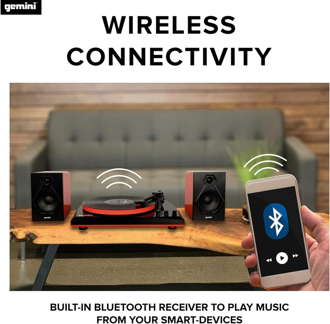 Gemini TT-900 - RED | Plattenspieler mit Soundsystem - Bluetooth - Komplettsystem