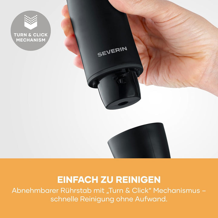 Severin 4-in-1 Stabmixer inkl. 700ml Mix- & Messbecher, Schneebesen, Zerkleineraufsatz, Mixstab, abn